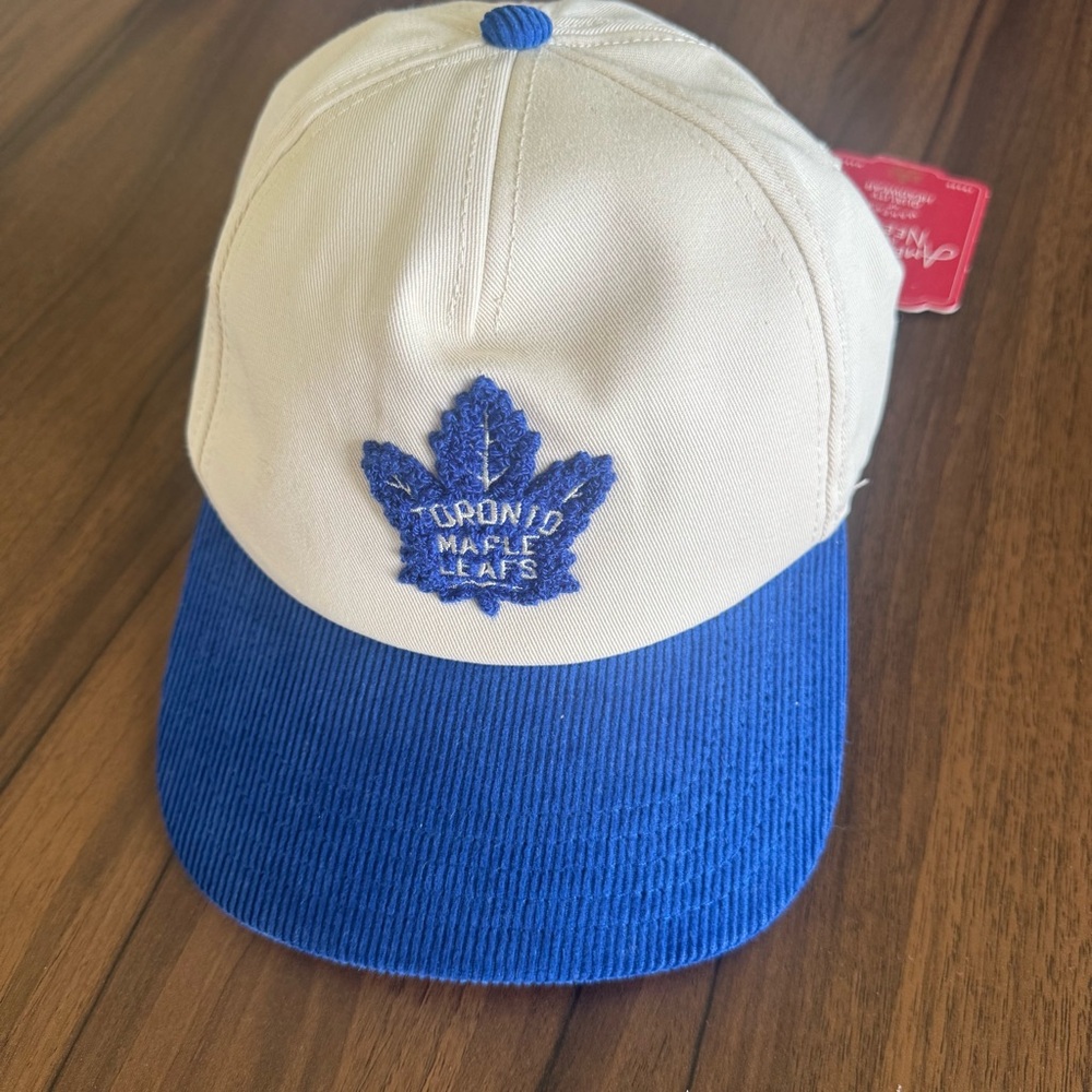 Toronto Maple Leafs Two-Tone Baseball Cap - Cream & Royal Blue Corduroy / Ribbed